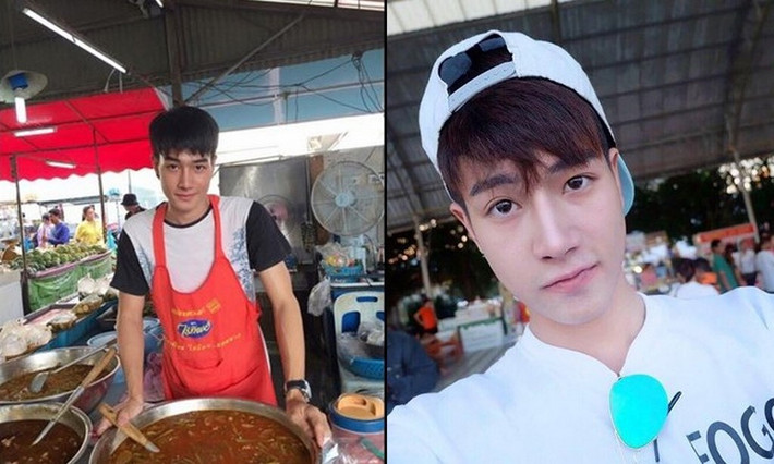 "Hot boy cà ri" (Thái Lan) gây chú ý hồi cuối tháng 4 khi hình ảnh anh hiếu thảo, đứng bán hàng giúp mẹ với gương mặt tuấn tú được chia sẻ trên mạng. “Tôi xin lỗi vì không thể trả lời hết tin nhắn và lời mời kết bạn từ mọi người. Thật lòng cảm ơn các bạn đã quan tâm đến chàng trai quê mùa này”, hot boy cho hay. Ảnh: FBNV.
