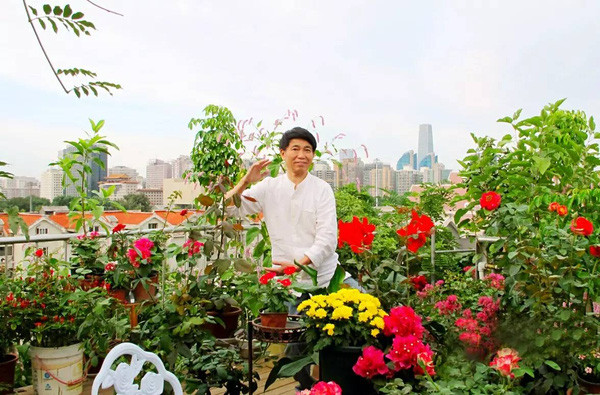 Ông Gao (68 tuổi), một giáo viên về hưu sống trên tầng 6 của một khu nhà chung cư ở Dongcheng (Bắc Kinh, Trung Quốc) đã làm vườn trên mái nhà được 5 năm. Để có được một ngôi nhà 5 tầng ngập tràn hoa như ngày nay, ông Gao đã trải qua vô số khó khăn, bắt đầu từ việc tìm không gian trồng cây. Và ý tưởng đó đã được ông biến thành hiện thực bằng cách cải tạo phần dốc của mái nhà thành khu vườn rộng khoảng 100m2 với 5 tầng cây.