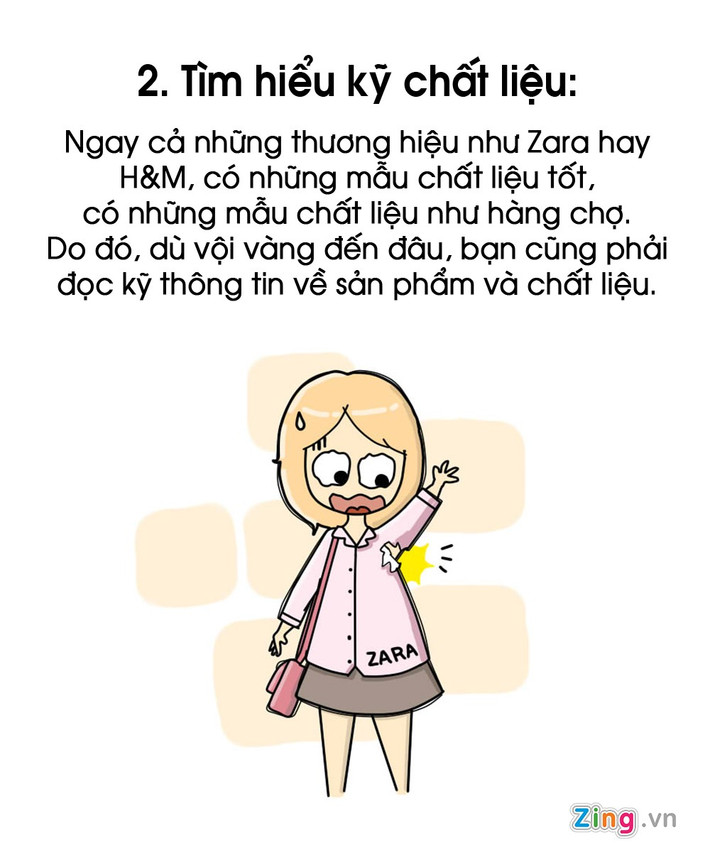 Tìm hiểu thông tin về chất liệu rất quan trọng bởi thực tế từng có trường hợp chiếc áo Zara bị rách sau lần đầu tiên mặc.
