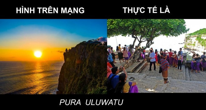Cảnh chen chúc tại đền Luhur Uluwatu, hay Pura Uluwatu, một ngôi đền biển ở Bali.