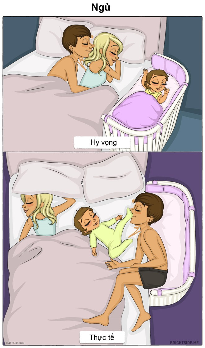 Những giấc ngủ yên bình sẽ trở thành xa xỉ khi có con nhỏ.