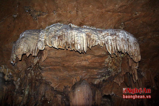 Mỏm của nhũ đá chìa ra như 1 chiếc lọng của vua chúa.