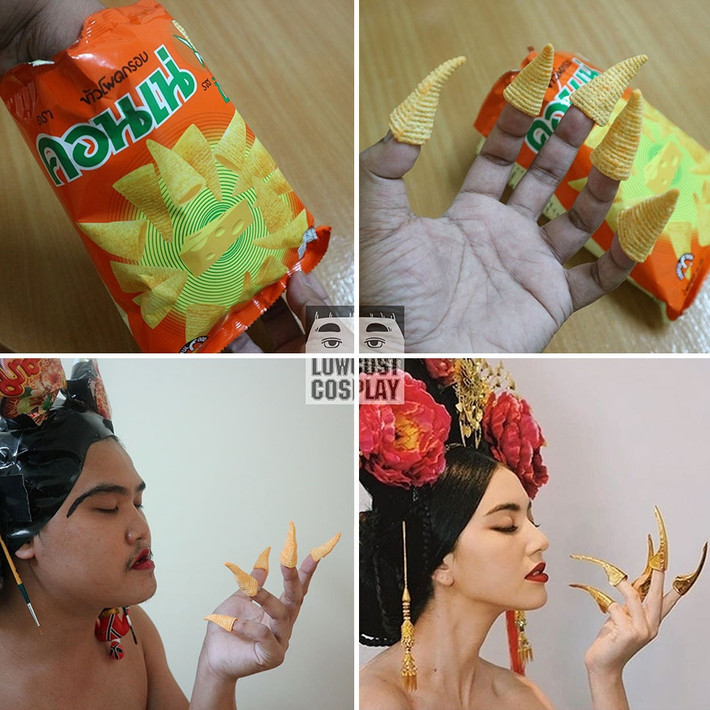 Vương phi quyền quý với bộ móng tay làm từ bim bim.