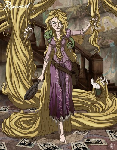 Bộ tóc dài của công chúa Rapunzel như bị ma ám.