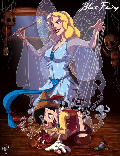Cô tiên xanh và chú nhóc Pinocchio.