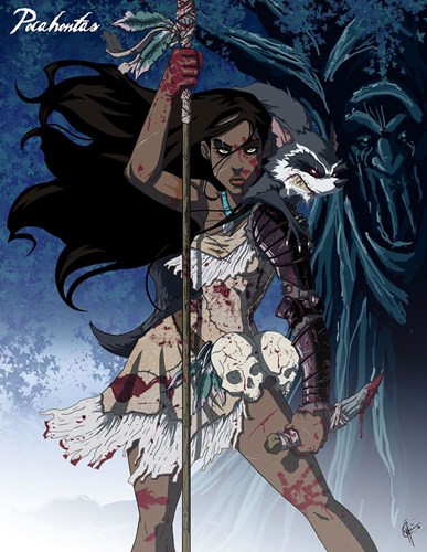 Nàng Pocahontas đầy hoang dại với ánh mắt vô cùng đáng sợ.