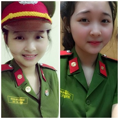An Na cho biết, cô khá bất ngờ khi biết mình nổi tiếng trên mạng. 9X xinh đẹp hiện đại diện cho Công an tỉnh Nghệ An tham gia cuộc thi Người đẹp phố biển. Với màn biểu diễn tài năng múa võ cùng vẻ ngoài thanh tú, An Na là một trong 15 gương mặt lọt vào đêm chung kết. Ảnh: FBNV.