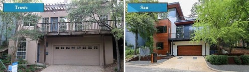 Không cần phải so sánh và đối chiếu thật kỹ thì bạn cũng đã có thể nhận thấy ngay sự thay đổi của ngôi nhà trước và sau khi được sữa chữa nhà. Một lối đi mới giúp mặt tiền ngôi nhà trở nên hấp dẫn và hoàn thiện hơn. Bên cạnh đó, những chi tiết bằng gỗ kết hợp cùng màu sắc tươi mới cũng đã đem lại luồng không khí ấm áp.
