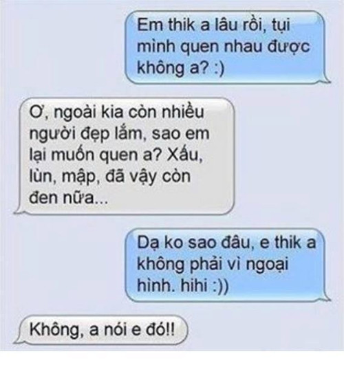 Tin nhắn quá phũ phàng.