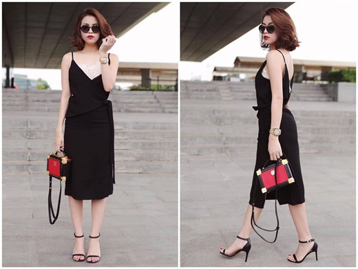 Dù không có một đôi chân dài nhưng Hoàng Thuỳ Linh luôn biết cách ăn gian chiều cao.