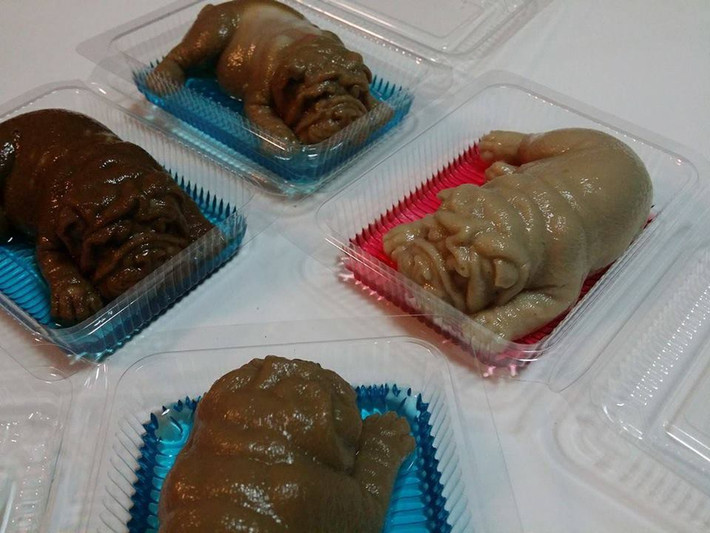Những chiếc bánh cún con này được làm bởi tiệm bánh ngọt Wilaiwan ở Pathum Thani, Thái Lan. Ngay sau khi trang cá nhân của tiệm bánh đăng tải những hình ảnh đầu tiên về loại bánh mới ra mắt này, chỉ trong chưa đầy 24h bài viết đã đạt tới hơn 20.000 lượt chia sẻ với nhiều ý kiến trái chiều.
