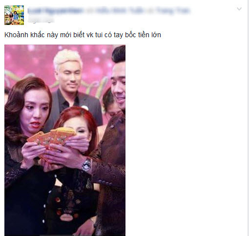 Thu Trang khoe bốc trúng phong bì 2 triệu đồng ở đám cưới Trấn Thành - Hari Won.