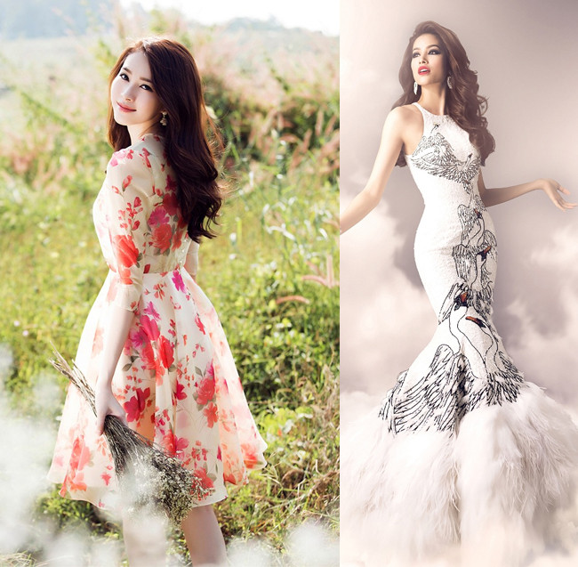 Hoa hậu Thu Thảo có phong cách nhẹ nhàng, lãng mạn còn Phạm Hương gợi cảm, sexy.