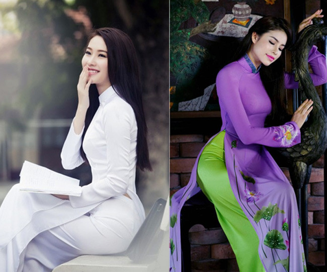 Thu Thảo và Phạm Hương đều tuyệt đẹp với tà áo dài.