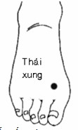 2. Kiểm tra gan Ấn sâu vào huyệt Thái xung (chỗ lõm giữa ngón chân cái và ngón thứ 2), nếu cảm thấy hơi khó chịu là gan hoạt động yếu. Để trợ giúp gan, dùng ngón tay cái và ngón trỏ đè vào gốc móng chân cái (cả 2 chân), day ấn khoảng 10 lần để điều chỉnh đường kinh Can và Tỳ.