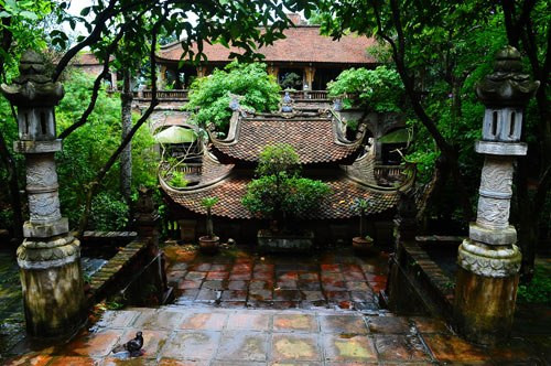 Hình ảnh làng quê Bắc Bộ in đậm trong từng góc công trình.