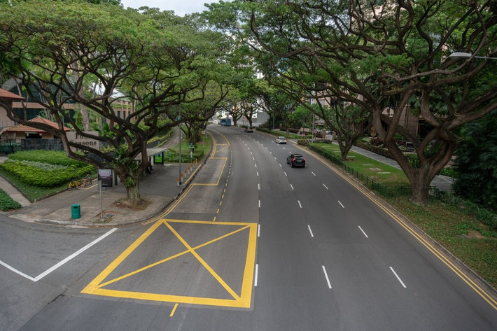 Những con đường ở thủ đô Singapore rợp bóng cây xanh như những chiếc ô khổng lồ.