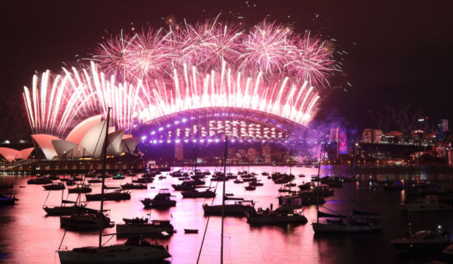 Australia đã đón năm mới 2021 bằng màn trình diễn pháo hoa ấn tượng. Ảnh: 9News.com.
