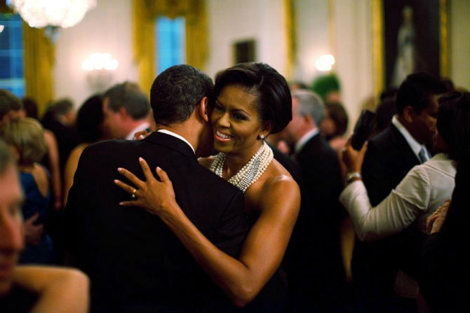 Bức ảnh chụp vợ chồng Tổng thống Obama khiêu vũ ở Nhà Trắng ngày 22/2/2009.