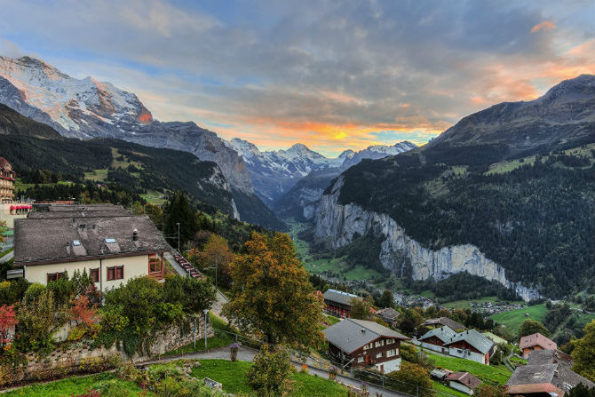 Ngôi làng Wengen ở Bern, miền trung Thụy Sĩ, cũng là một địa điểm du lịch thú vị.
