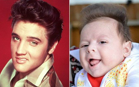 Vua nhạc rock and roll Elvis Presley thật và “Vua nhạc rock and roll Elvis Presley” nhí.