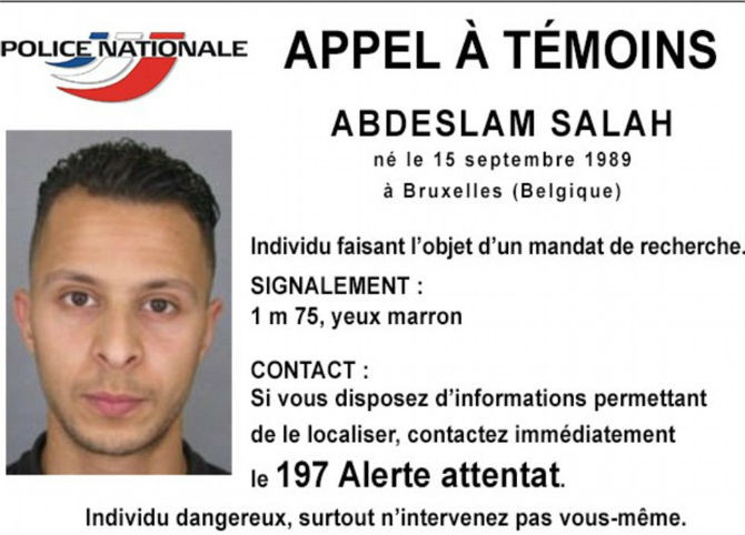 Cảnh sát đã phát lệnh truy nã quốc tế Salah Abdeslam (26 tuổi đến từ Bỉ) – một trong những nghi phạm chính vụ khủng bố ở Paris khiến 129 người thiệt mạng đêm 13/11.