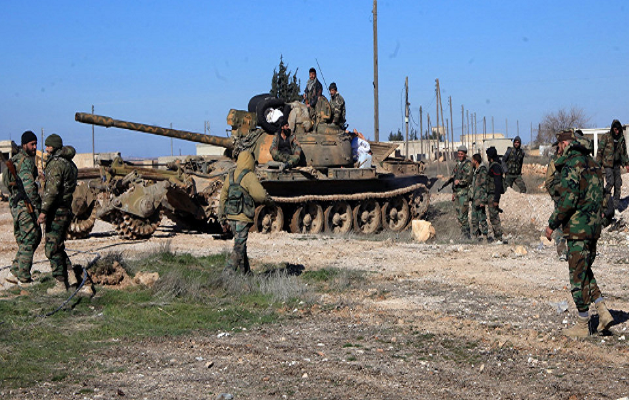 Còn tại Aleppo, Quân chính phủ Syria dồn dập oanh kích căn cứ của nhóm phiến quân được Thổ Nhĩ Kỳ hậu thuẫn tại thị trấn al-Bab, phía bắc tỉnh này, qua đó phá tiêu diệt nhiều tay súng và phá huỷ xe quân sự của bọn chúng. Ảnh: AMN.
