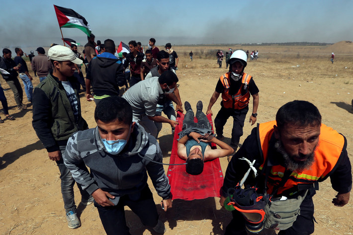 Cơ quan Y tế Gaza cho biết, ít nhất 47 người Palestine đã bị thương trong cuộc đụng độ với binh sĩ Israel hôm 15/5.