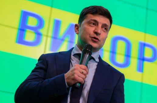 Ngày 31/12/2018, ông Volodymyr Zelensky tuyên bố sẽ tham gia cuộc bầu cử Tổng thống Ukraine năm 2019. Ảnh: SCMP.