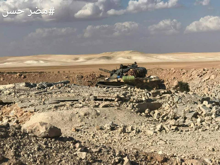 AMN cho biết, tên Al-Madani bị tiêu diệt cùng ngày Quân đội Syria giành lại quyền kiểm soát thị trấn chiến lược Kafr Naboudeh ở vùng nông thôn phía Tây Bắc Hama. Ảnh: AMN.