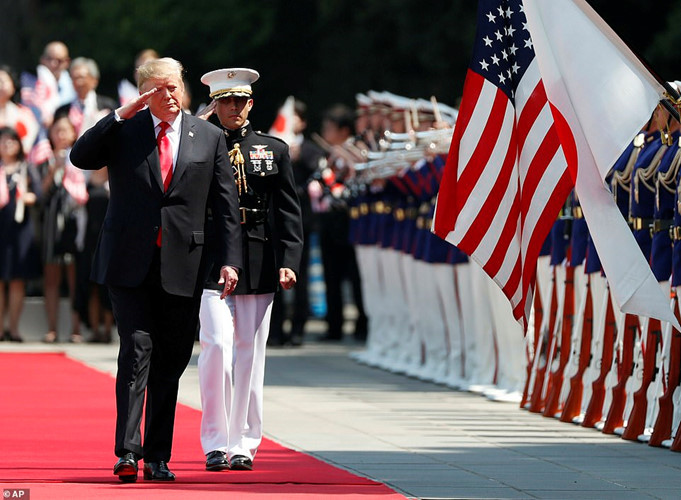 Được biết, Tổng thống Trump đã có nhiều hoạt động trong chuyến thăm Nhật kéo dài 4 ngày này. Hôm 25/5, ông Trump trở thành quốc khách đầu tiên đến Nhật Bản trong triều đại Reiwa (Lệnh Hòa). Ảnh: AP.