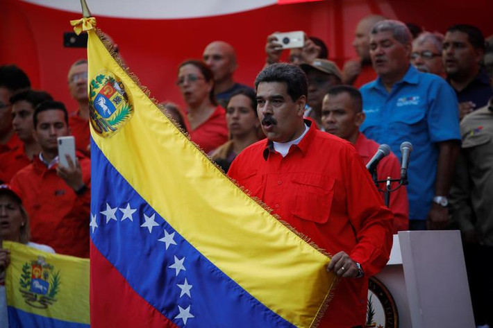 Cuộc tuần hành ủng hộ đương kim Tổng thống Maduro cũng diễn ra tại thủ đô Caracas.