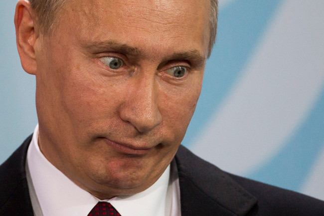 Biểu cảm khuôn mặt hài hước của Tổng thống Putin.
