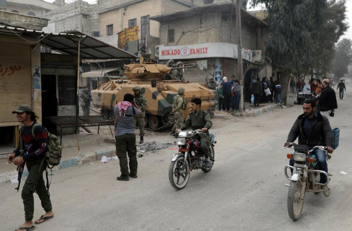Một góc thành phố Afrin vừa bị lực lượng Thổ Nhĩ Kỳ chiếm đóng.