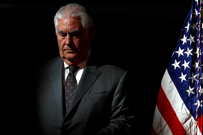 Ông Tillerson tham dự cuộc họp đầu tiên của Hội đồng Không gian Quốc gia Mỹ ở Chantilly, bang Virginia, ngày 5/10/2017.