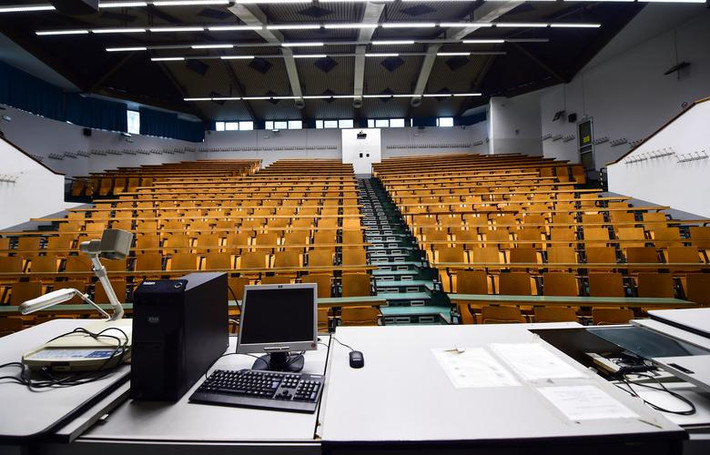 Giảng đường của trường Đại học Palazzo Nuovo ở Turin ngày 5/3.