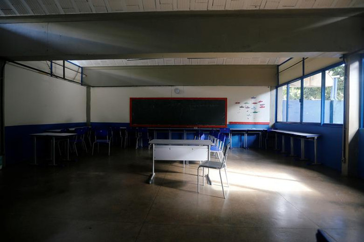 Lớp học của một trường công ở Brasilia, Brazil, ngày 12/3. Ngôi trường này tạm thời bị đóng cửa 5 ngày do dịch virus corona bùng phát.