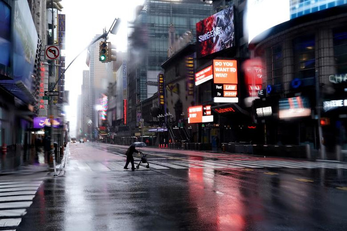 Quảng trường Thời đại ở Manhattan, New York (Mỹ), trong bức ảnh chụp ngày 23/3.
