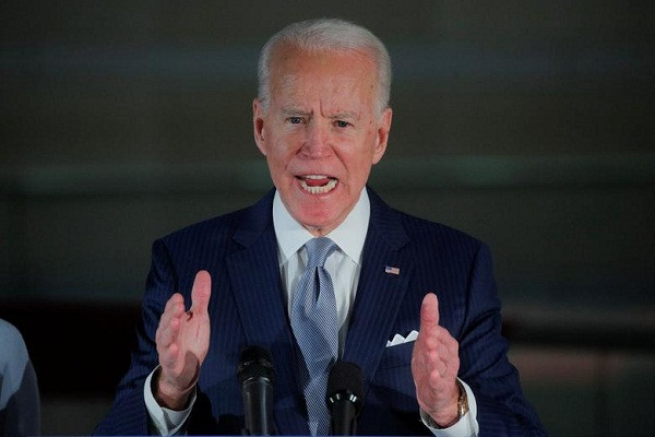 Cựu Phó Tổng thống Mỹ Joe Biden phát biểu tại một buổi họp báo ở Philadelphia hôm 10/3.