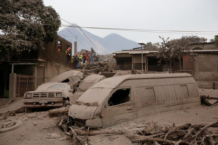 Núi lửa Fuego phun trào khiến nhiều người thiệt mạng và mất tích ở Escuintla, Guatemalam, hồi tháng 6/2018.