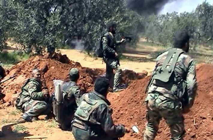 Theo hãng thông tấn SANA ngày 26/12, Quân đội Syria đã mở cuộc tấn công dữ dội nhằm vào nhóm khủng bố ở Bắc Hama sau khi chúng vi phạm thoả thuận về vùng phi quân sự Idlib. Ảnh: SANA.