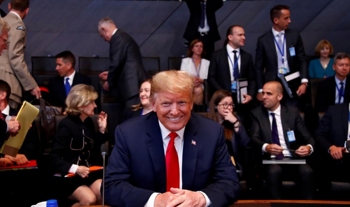 Tổng thống Trump tham dự một cuộc họp của Hội đồng Bắc Đại Tây Dương ở Brussels, Bỉ. Ảnh: Reuters.