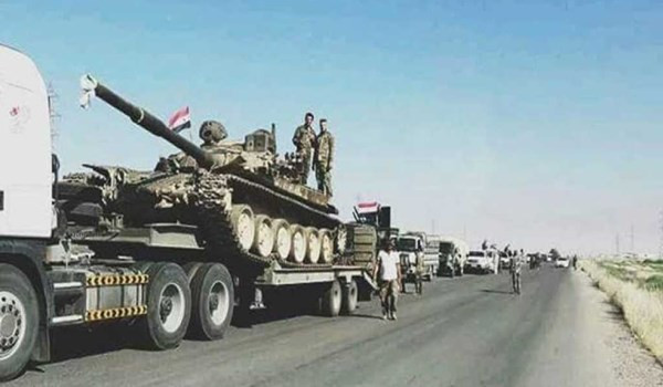 Trước đó, lực lượng chính phủ Damascus đã tiến quân vào thành phố Manbij sau khi nhận được sự đề nghị từ phía lực lượng SDF. Ảnh: FNA.