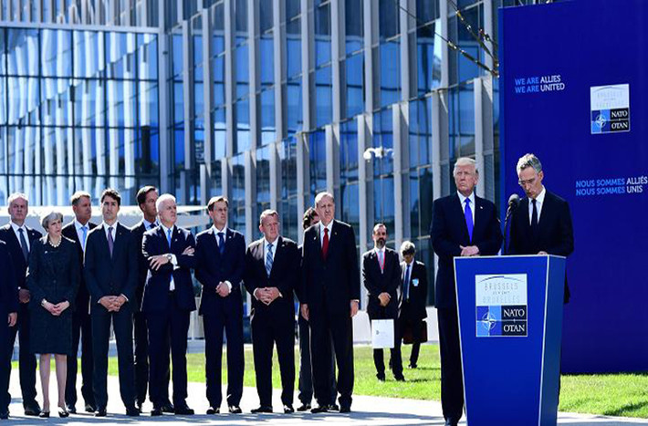 Tổng thống Trump đã kêu gọi các đồng minh NATO tăng chi tiêu quốc phòng để chống khủng bố. Ảnh: Getty.