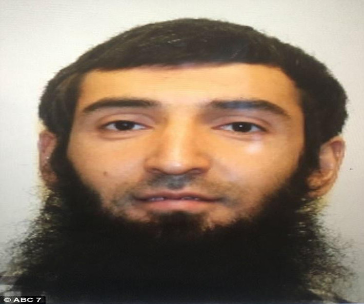 Chân dung nghi phạm Sayfullo Habibullaevic Saipov, người Uzbekistan. Ảnh: ABC 7.