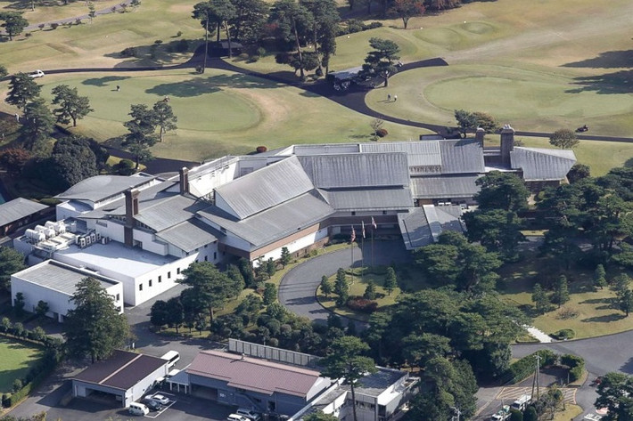 Câu lạc bộ Quốc gia Kasumigaseki ở Kawagoe, tỉnh Saitama, nhìn từ trên cao hôm 2/11, vài ngày trước chuyến thăm của ông Trump. Ảnh: Kyodo News.