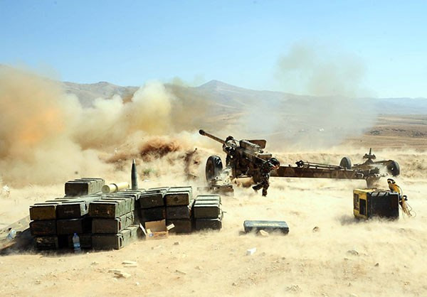 Hình ảnh trong cuộc giao tranh ở khu vực biên giới Syria-Lebanon trước đó. Ảnh: FNA.