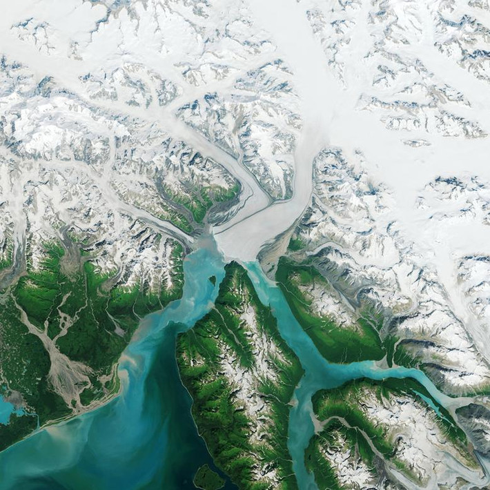 Sông băng Hubbard ở Alaska hồi tháng 7/2014.