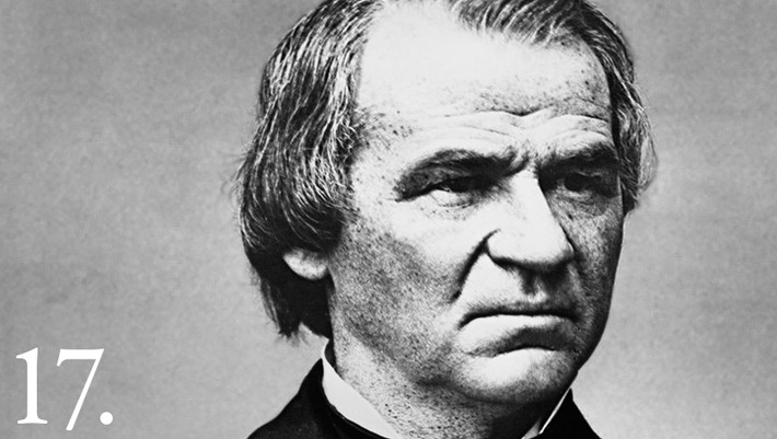 Tổng thống Andrew Johnson đã giành "chiến thắng" tại phiên tòa Thượng viện với cách biệt chỉ 1 phiếu bầu và tiếp tục tại vị. Ảnh: WH.
