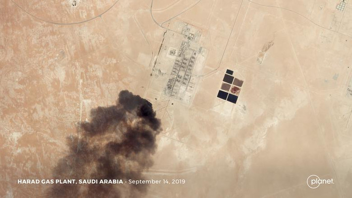 Cơ sở ở Harad, Saudi Arabia, cũng bị thiệt hại sau vụ tấn công.